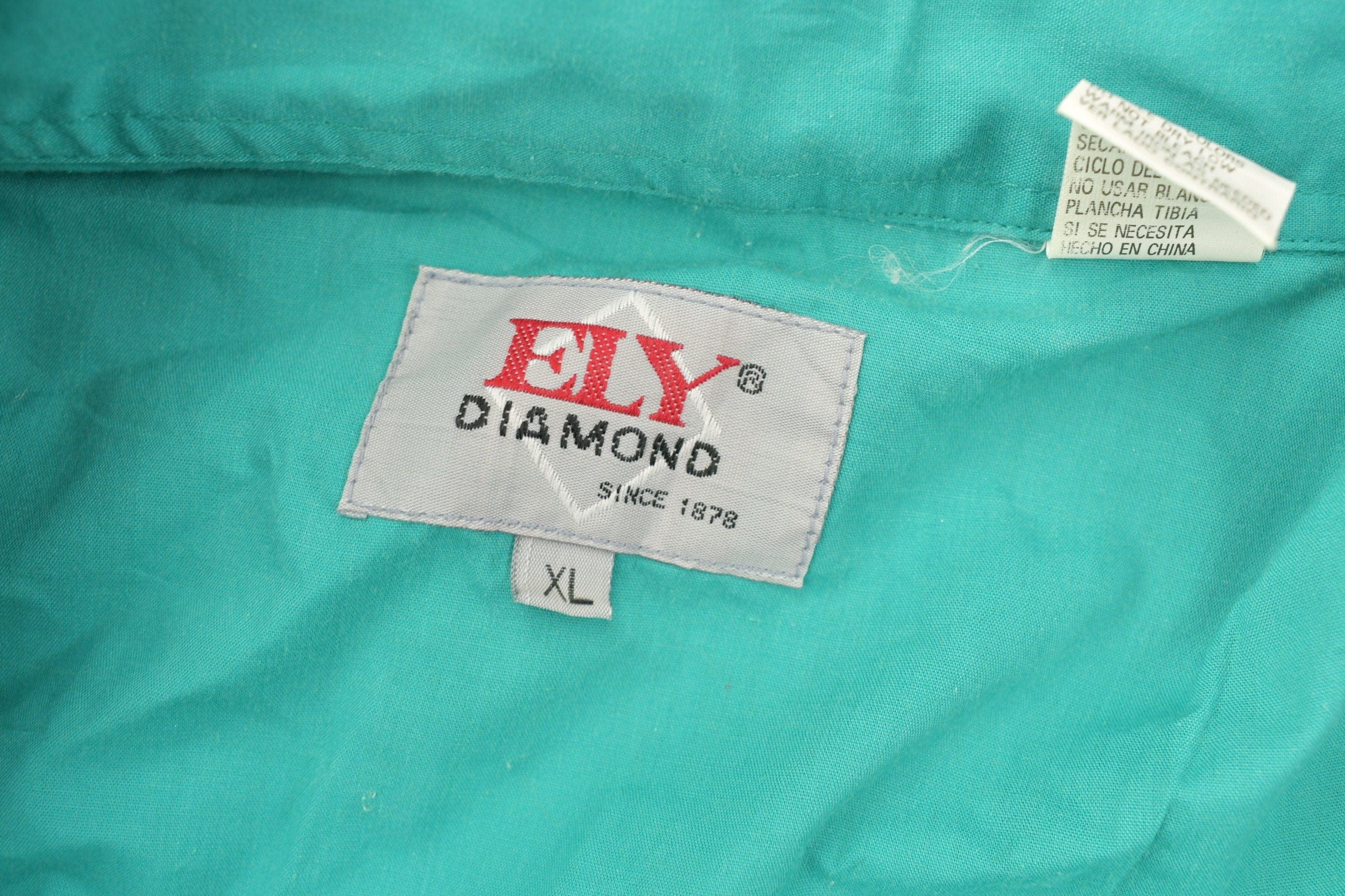 Vintage 1990s Ely Diamond Button Up Western Shirt Men's 2XL - Image 3
