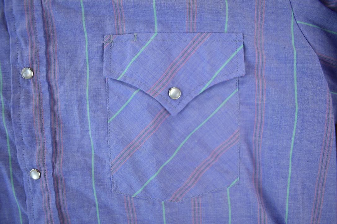 Vintage 1990s Ely Gentleman Stripe Western Shirt Men's XL - Image 4