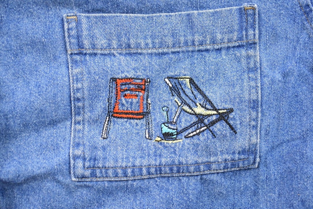 Vintage 1990s Embroidered Jean Button Up Shirt Men's XL - Image 6