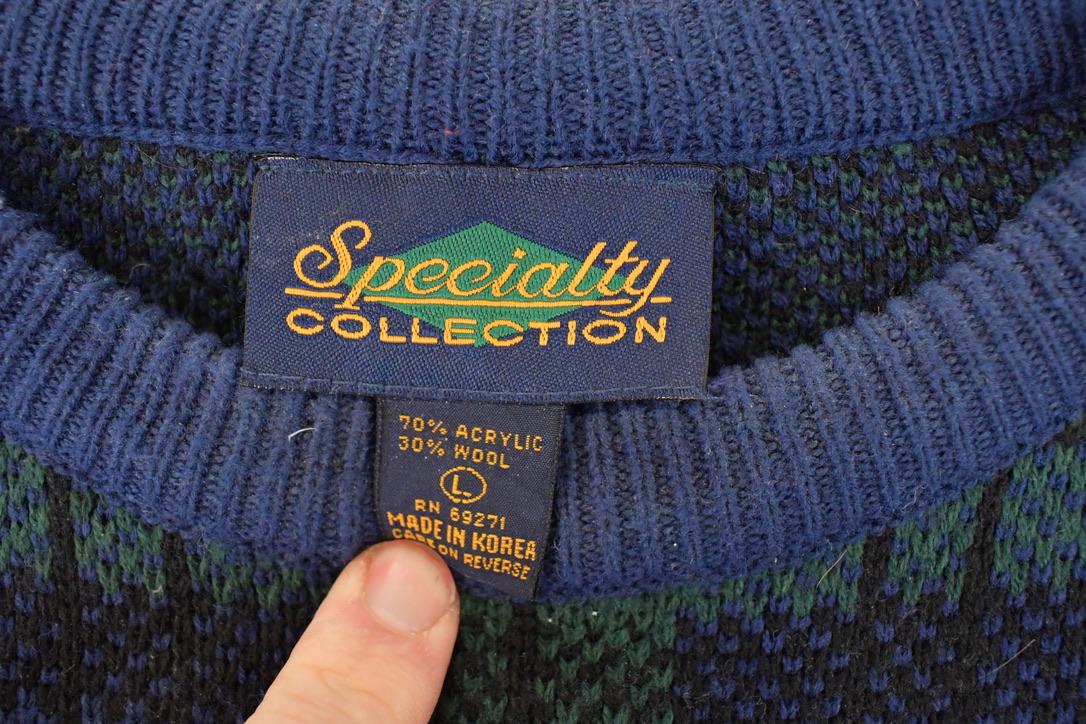Vintage 1990s Embroidered Knit Golf Crewneck Sweater Mens L - Image 4