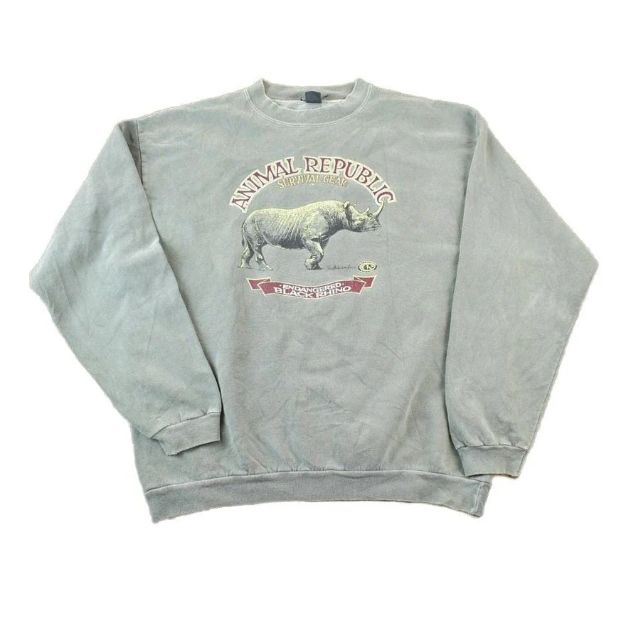 Vintage 1990s Endangered Black Rhino Men's XL