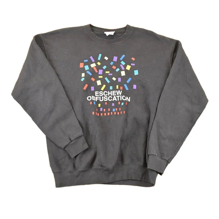 Vintage 1990s Eschew Obfuscation Graphic Print Crewneck Sweatshirt Mens L
