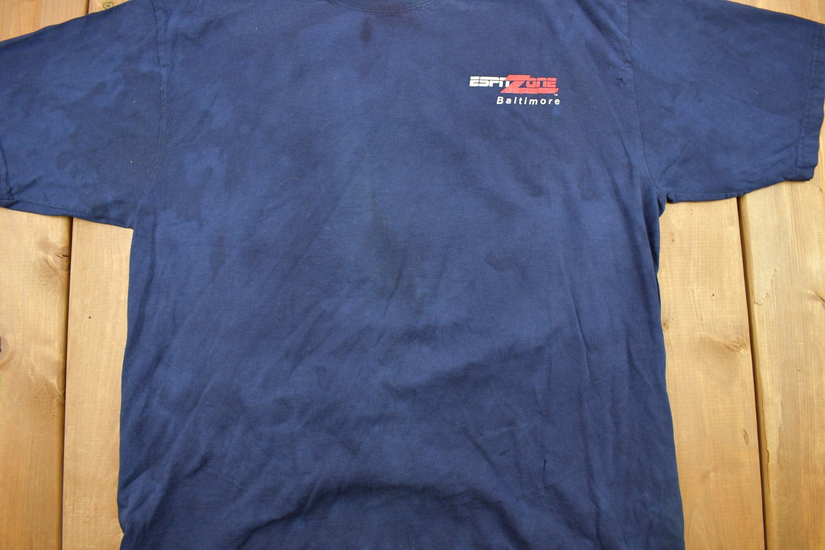 Vintage 1990s ESPN Zone Baltimore Home Made Baseball Graphic T-Shirt Men's XL - Image 4