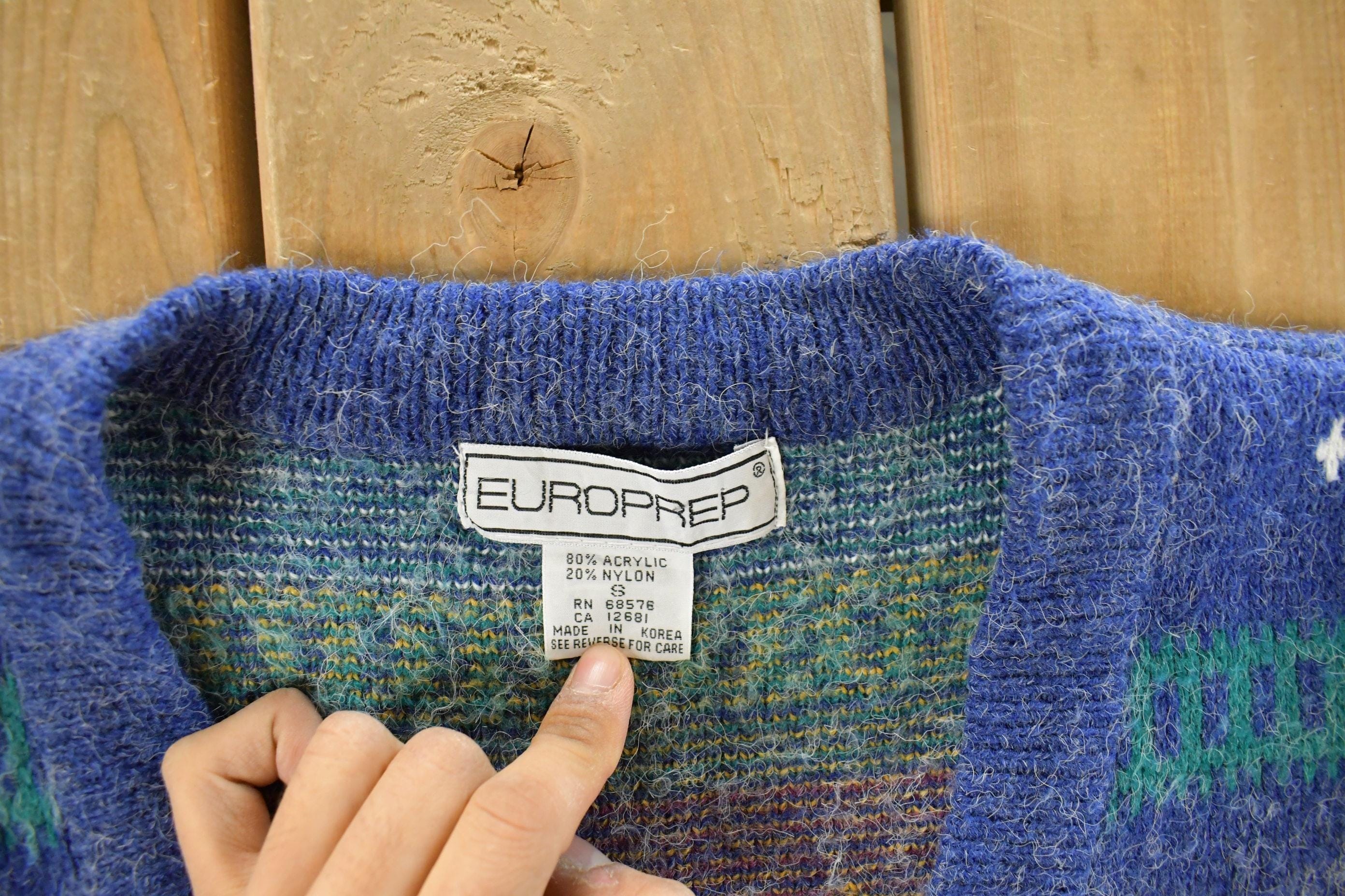 Vintage 1990s Euro Prep Striped Knit Cardigan Sweater Women's S - Image 5