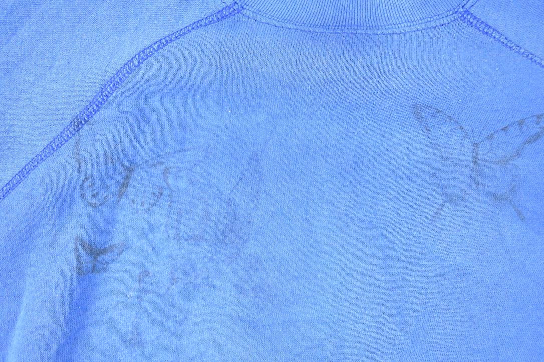 Vintage 1990s Faded Butterfly Graphic Print Crewneck Sweatshirt Womens XXL - Image 3