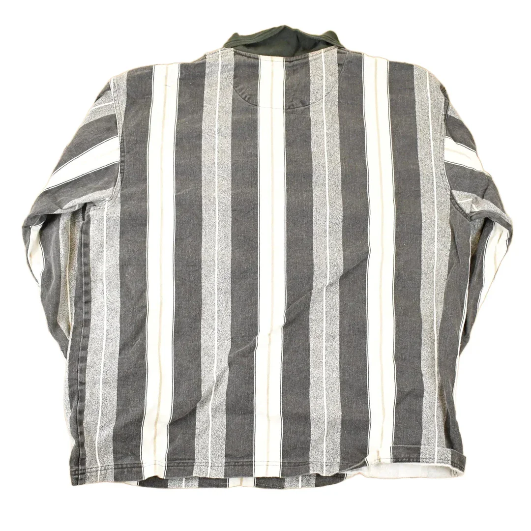 Vintage 1990s Faded Glory Horizontal Striped Button Up Shirt Mens L - Image 2