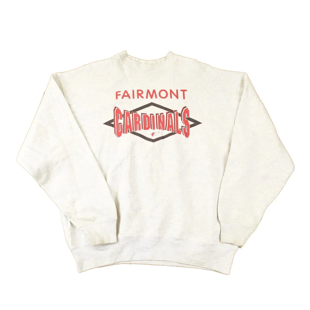 Vintage 1990s Fairmont Cardinals Graphic Print Crewneck Sweatshirt Mens XL