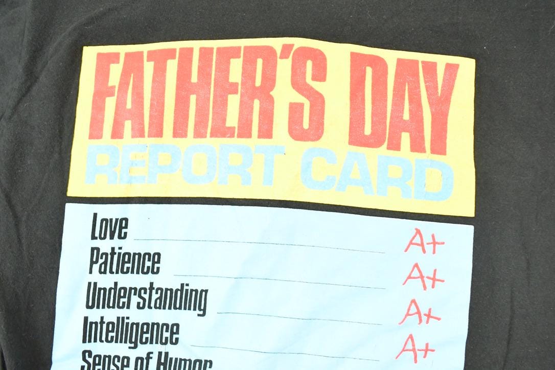Vintage 1990s Fathers Day Report Card Souvenir T-Shirt Men's M - Image 3
