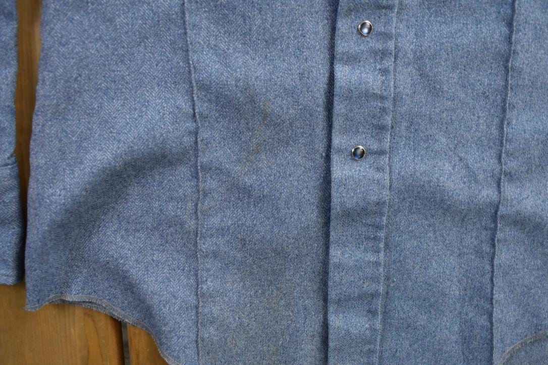 Vintage 1990s Fenton Western Style Denim Snap Button Shirt Men's M - Image 4