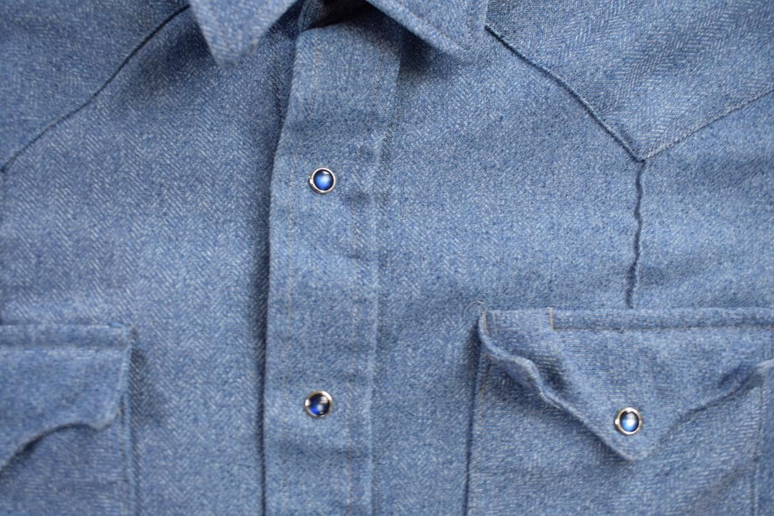 Vintage 1990s Fenton Western Style Denim Snap Button Shirt Men's M - Image 5