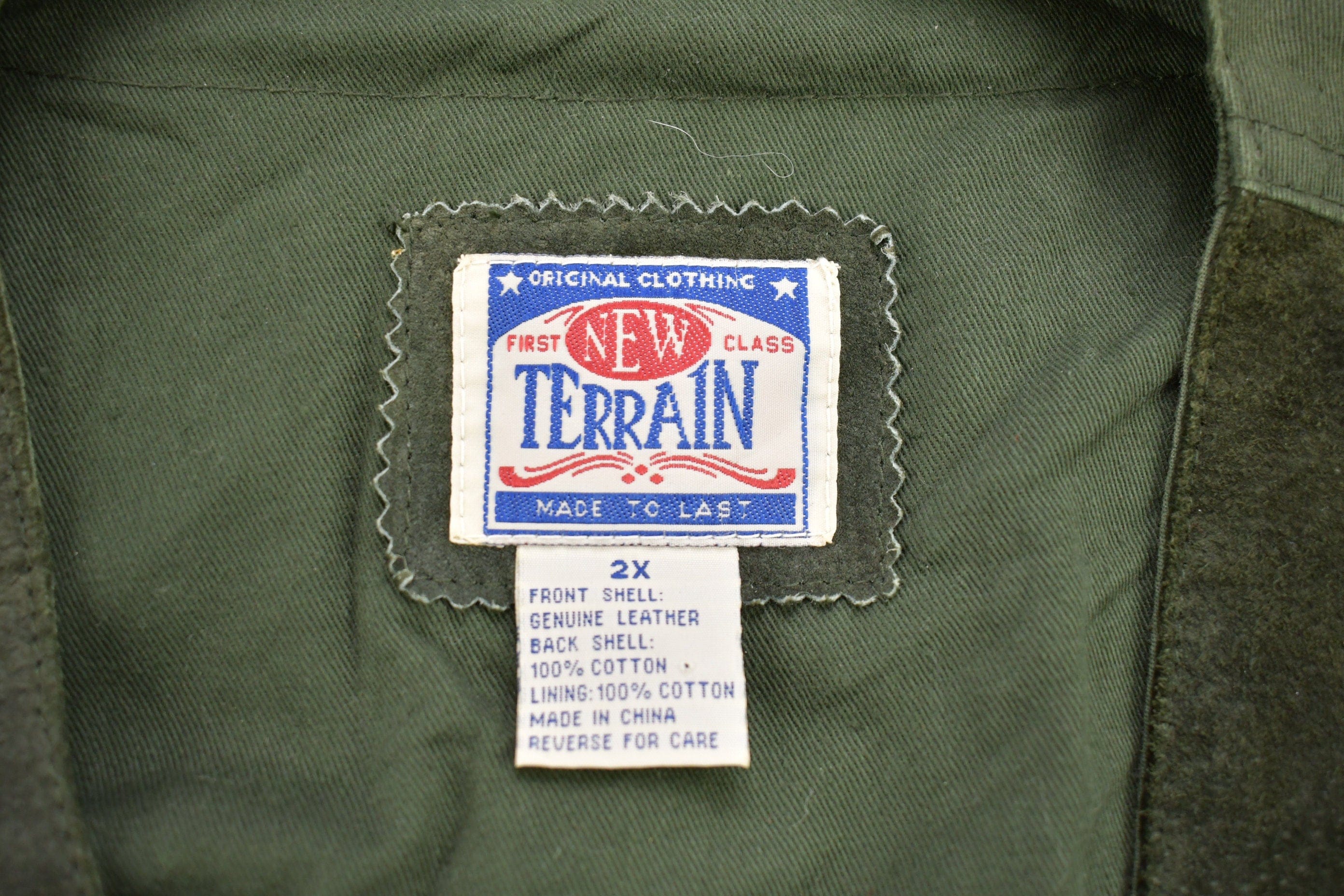 Vintage 1990s First Class Terrain Leather Vest Men's 2XL - Image 3