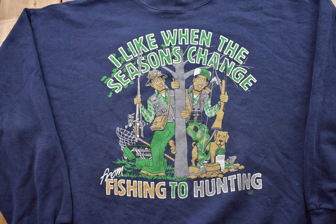 Vintage 1990s Fishing And Hunting Crewneck Men's XL - Image 4