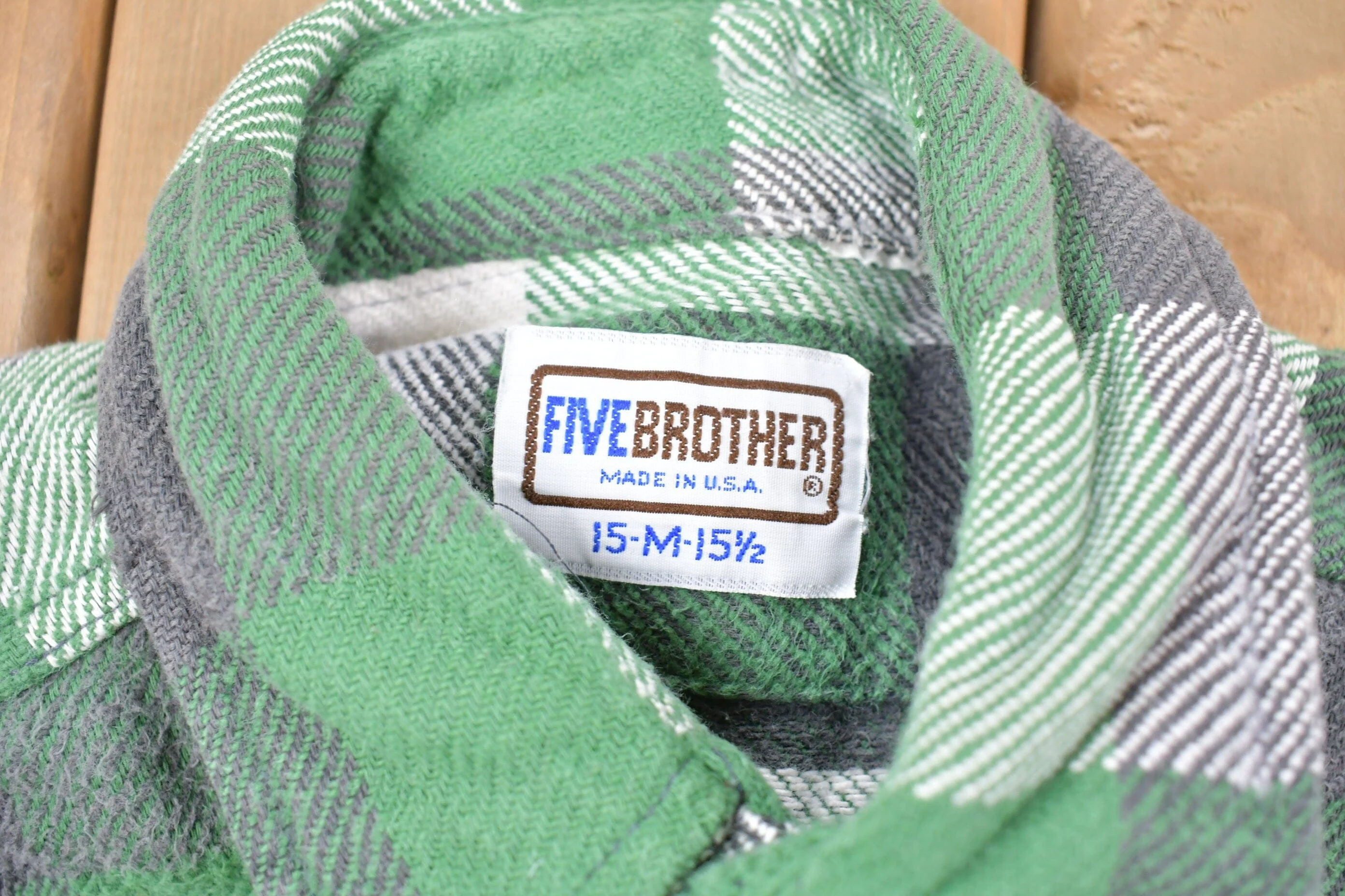 Vintage 1990s Five Brother Plaid Button Up Shirt Men's Medium - Image 4