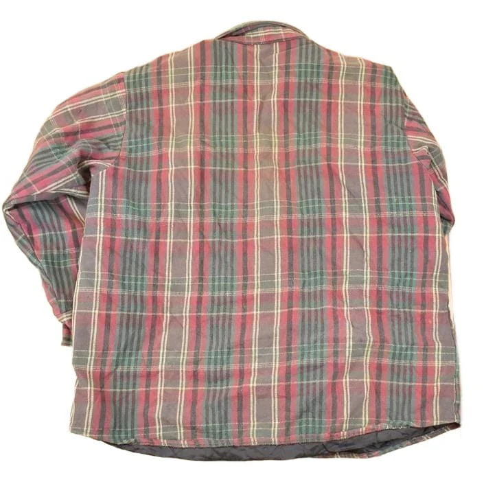 Vintage 1990s Five Brother Plaid Lined Button Up Shirt Men's L - Image 2