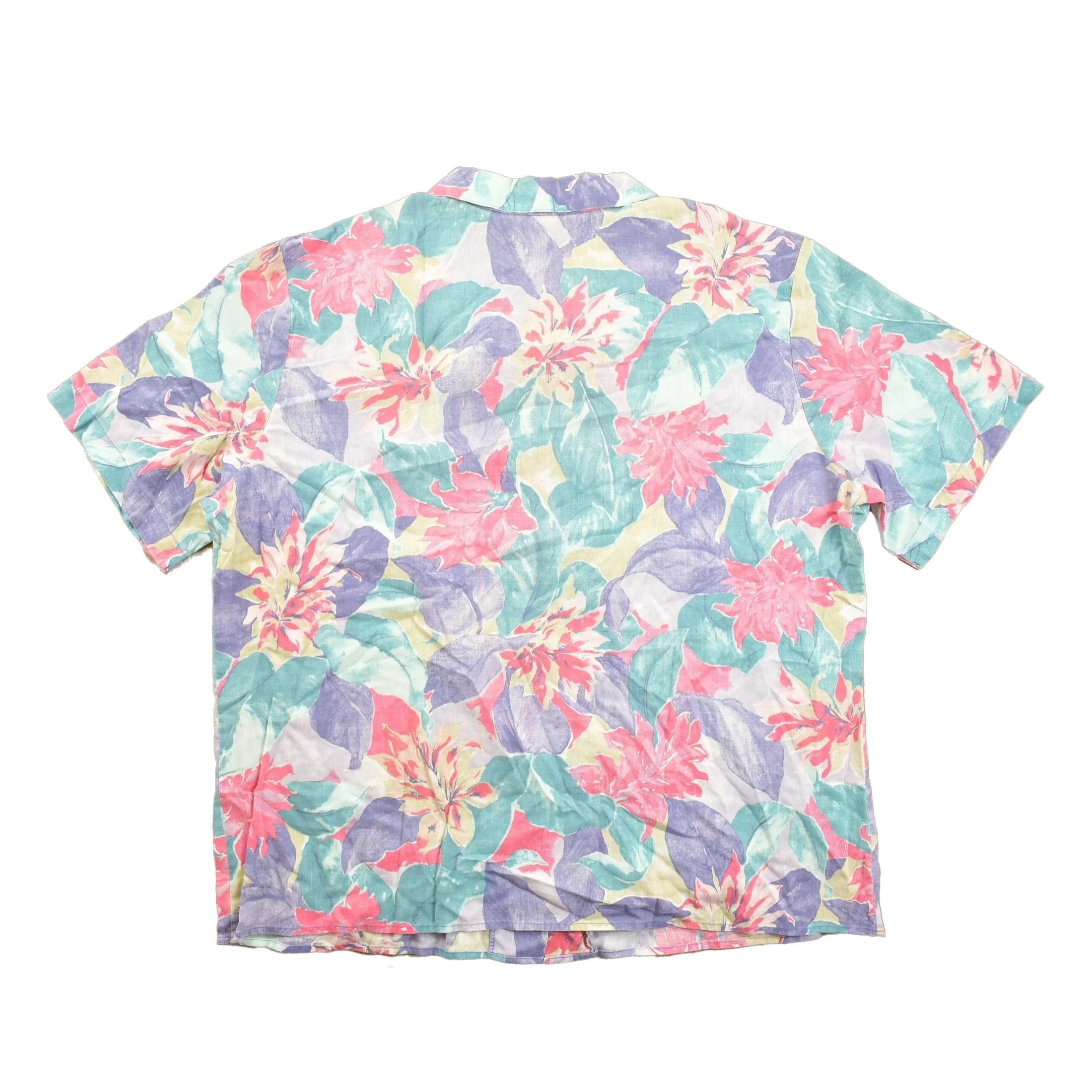Vintage 1990s Floral Button Up Shirt Men's L - Image 2