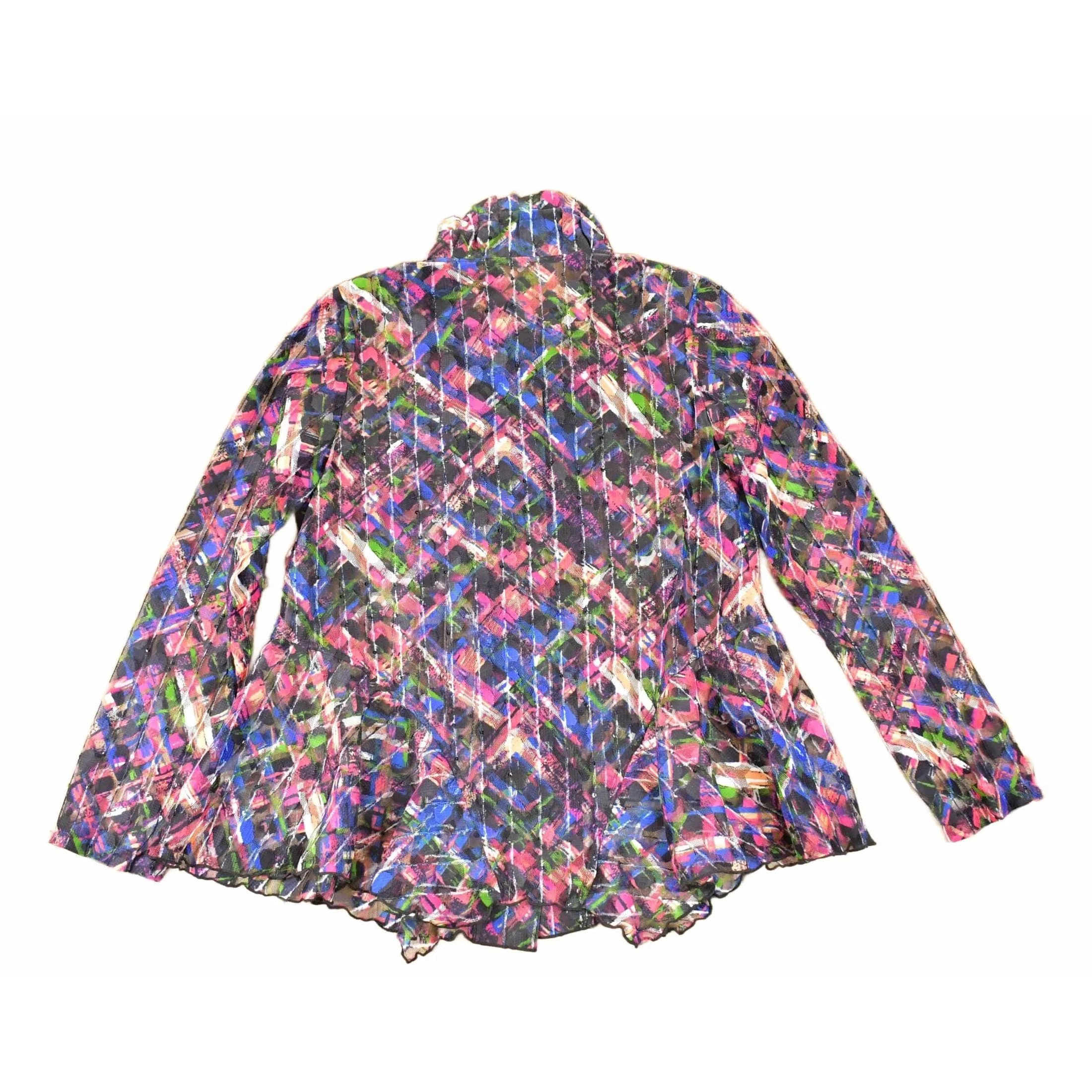Vintage 1990s Floral Button Up Wire collar Blouse Shirt Womens S - Image 2