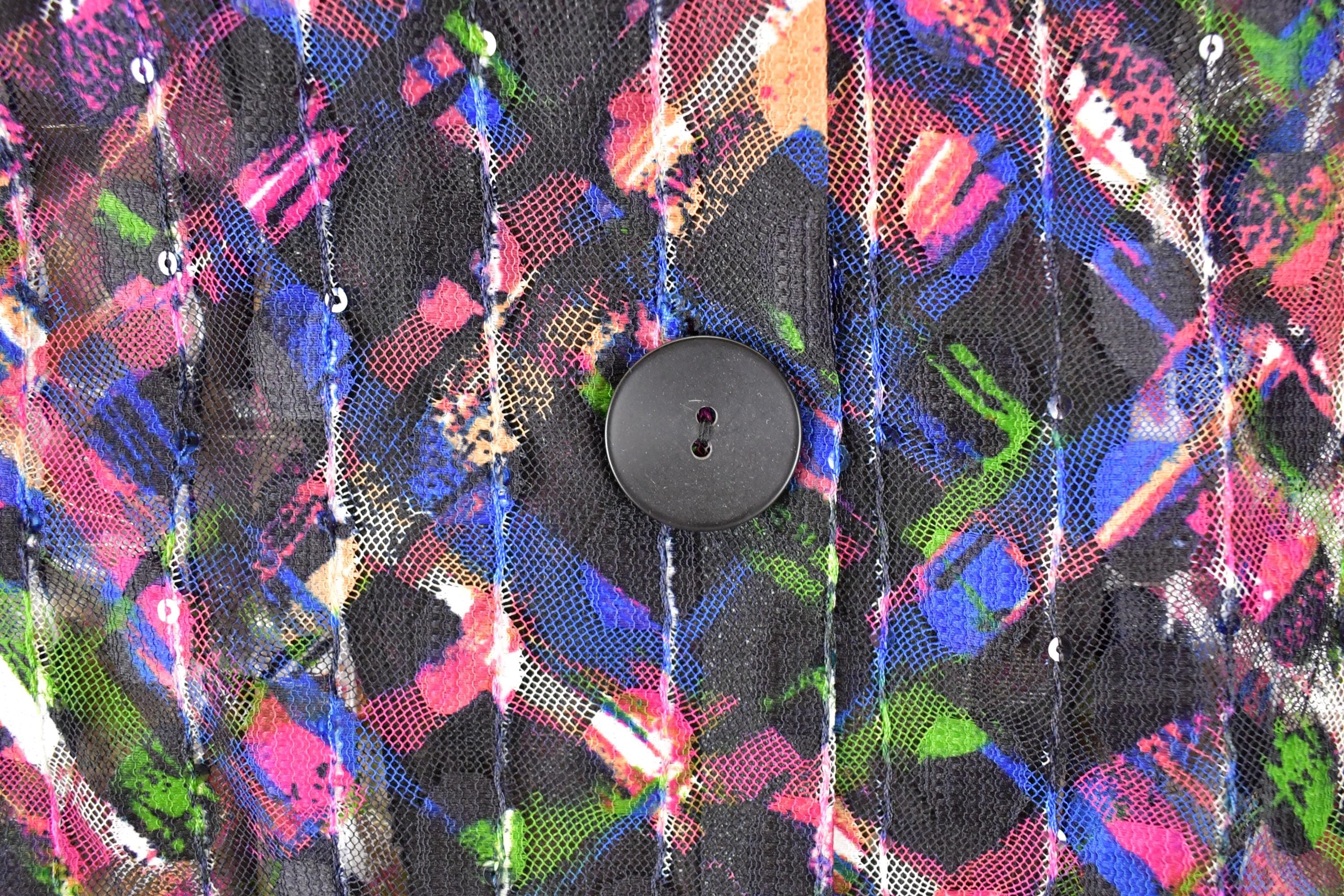 Vintage 1990s Floral Button Up Wire collar Blouse Shirt Womens S - Image 3