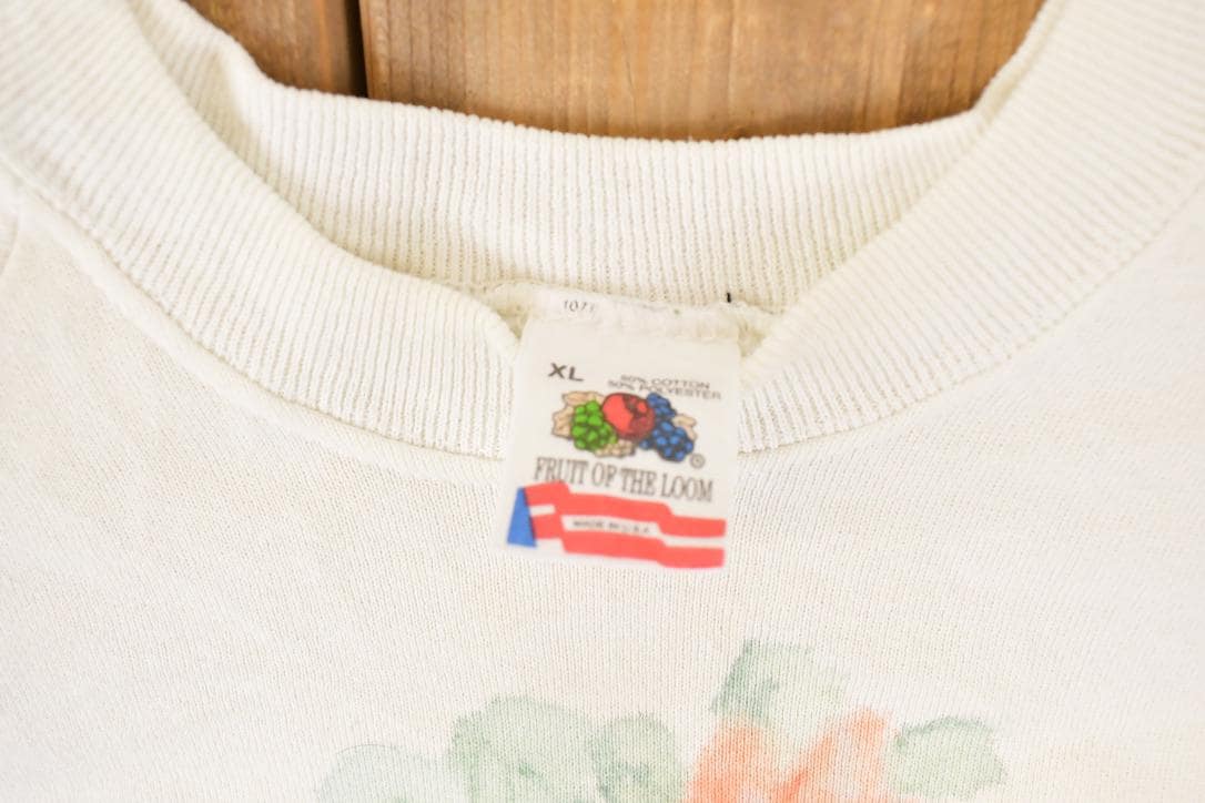 Vintage 1990s Floral Circle Graphic Print Crewneck Sweatshirt Womens L - Image 4