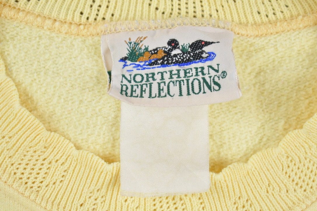 Vintage 1990s Floral Crewneck Sweater Men's Medium - Image 4