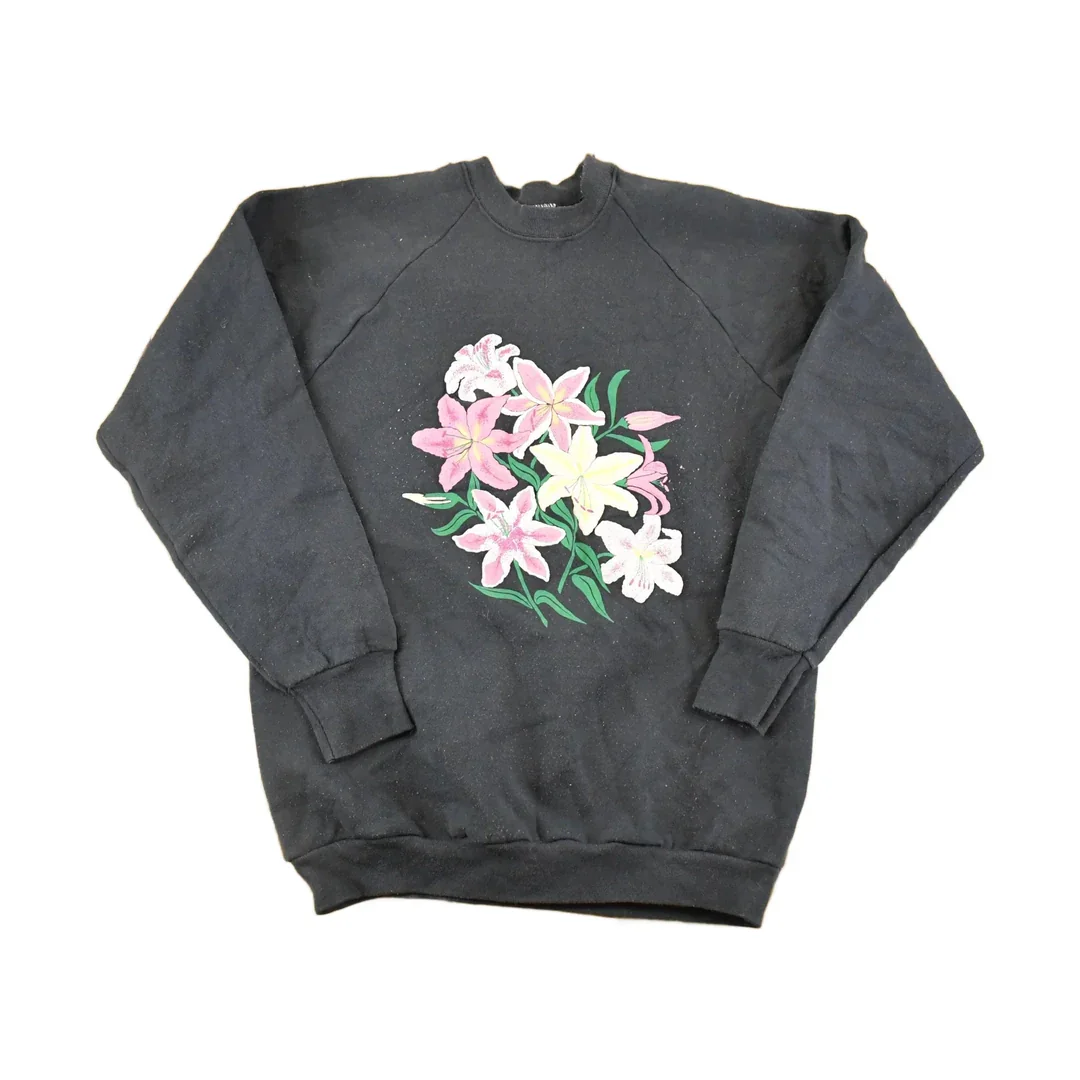 Vintage 1990s Floral Souvenir Crewneck Sweatshirt Women's M