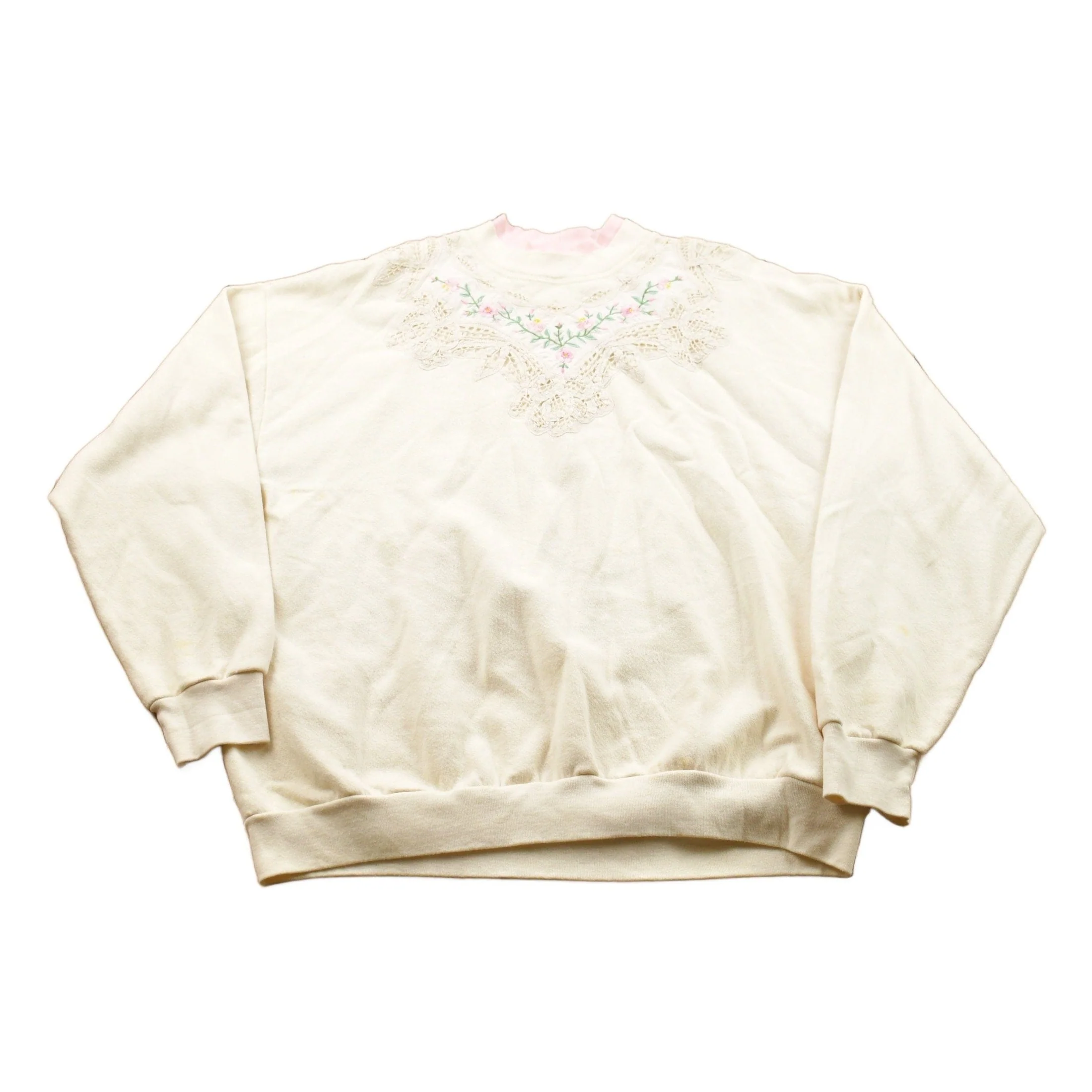 Vintage 1990s Floral Theme Crewneck Sweater Men's Large