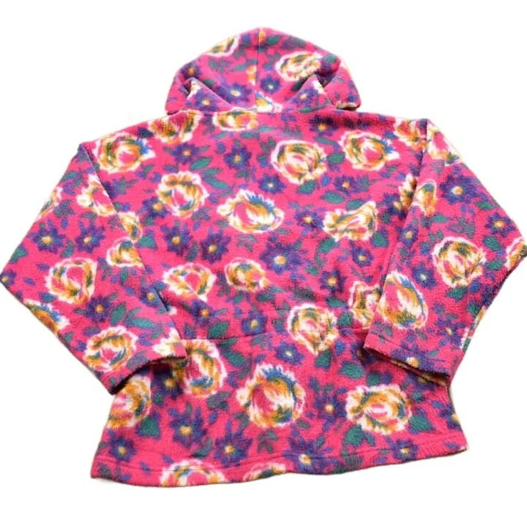 Vintage 1990s Floral Theme Fleece Sweater Women's S - Image 2