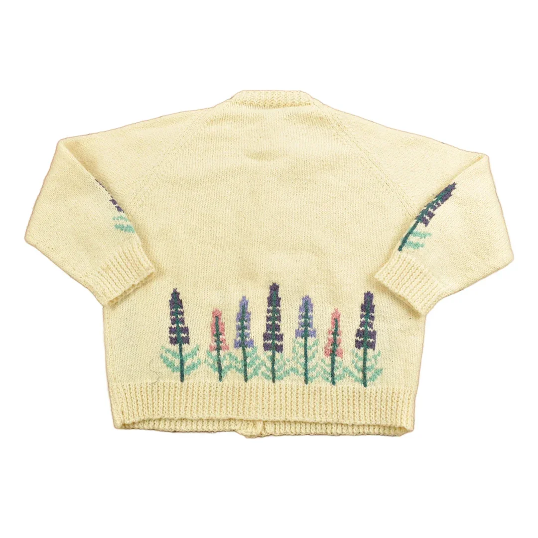 Vintage 1990s Floral Theme Knit Cardigan Sweater Women's M - Image 2