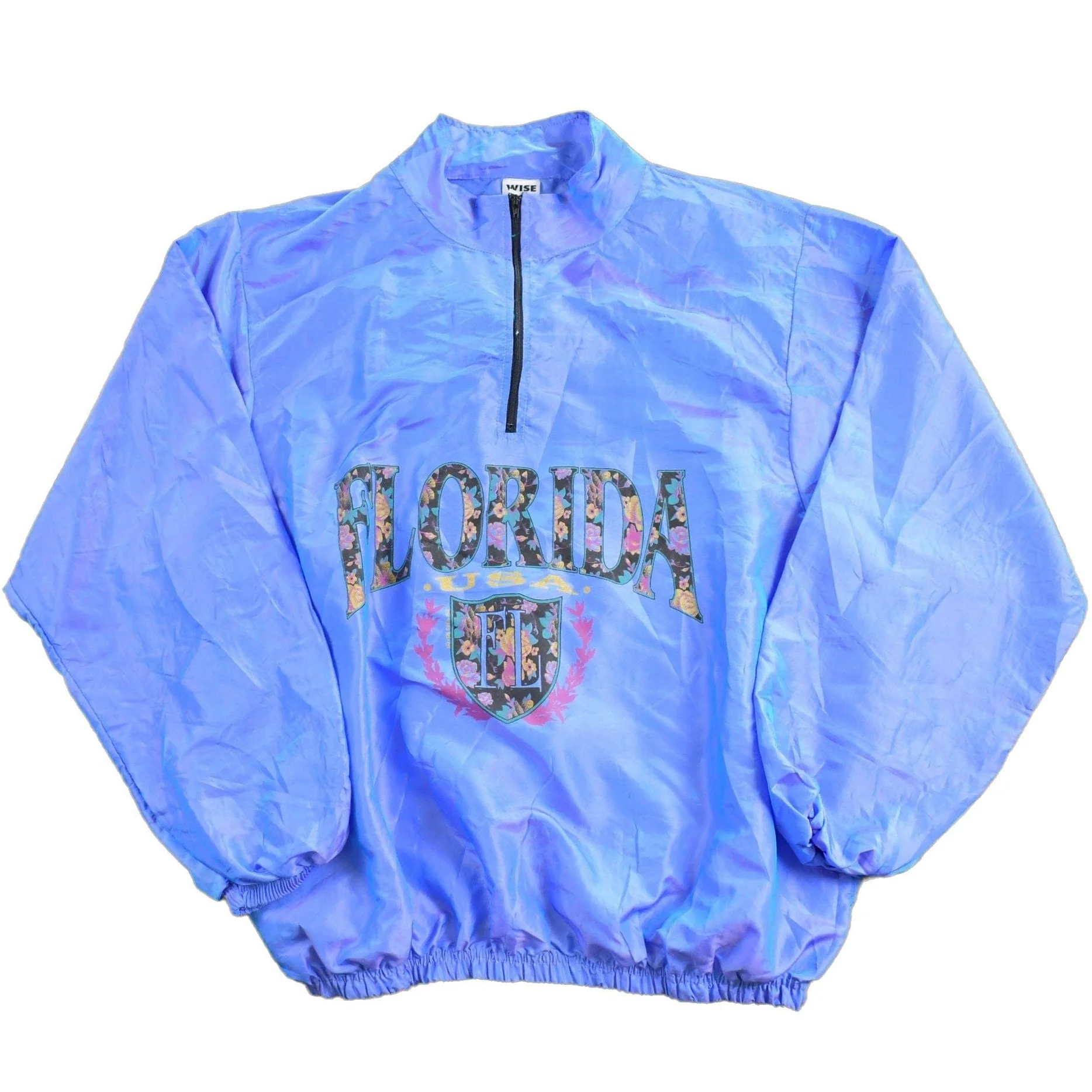 Vintage 1990s Florida USA Half Zip Windbreaker Jacket Men's Medium