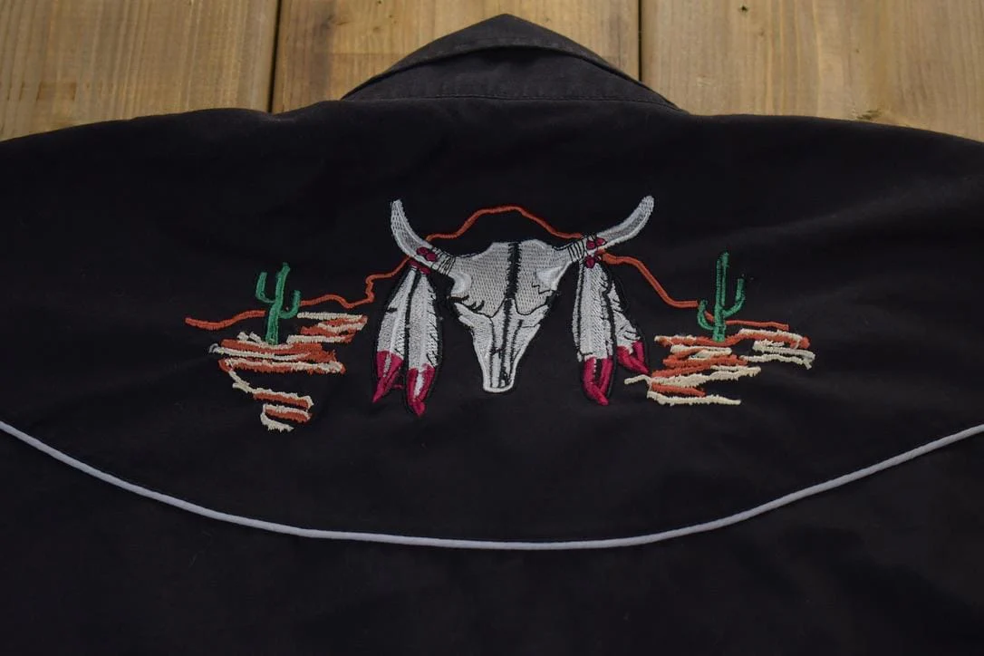 Vintage 1990s Fly Cattlemen Souvenir Button Up-Shirt Men's Large - Image 5