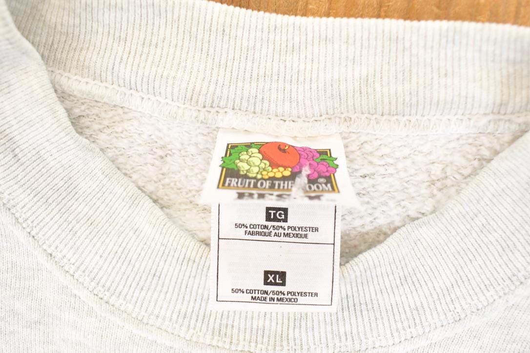 Vintage 1990s FOTL Blank Heather Gray Crewneck Sweatshirt Mens L - Image 3