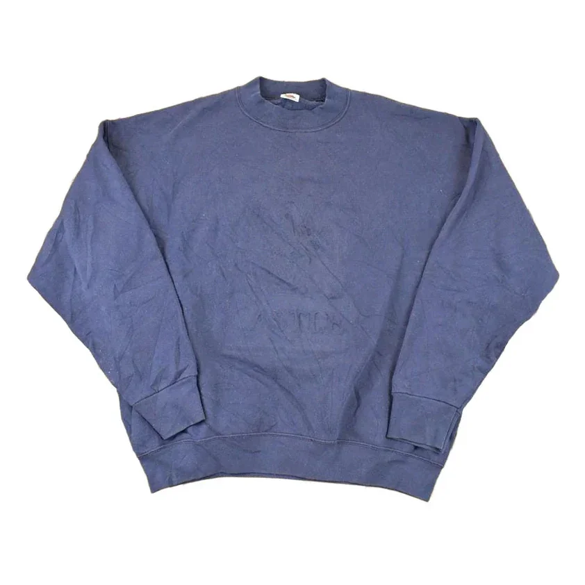Vintage 1990s FOTL Blank Navy Crewneck Sweatshirt Mens L