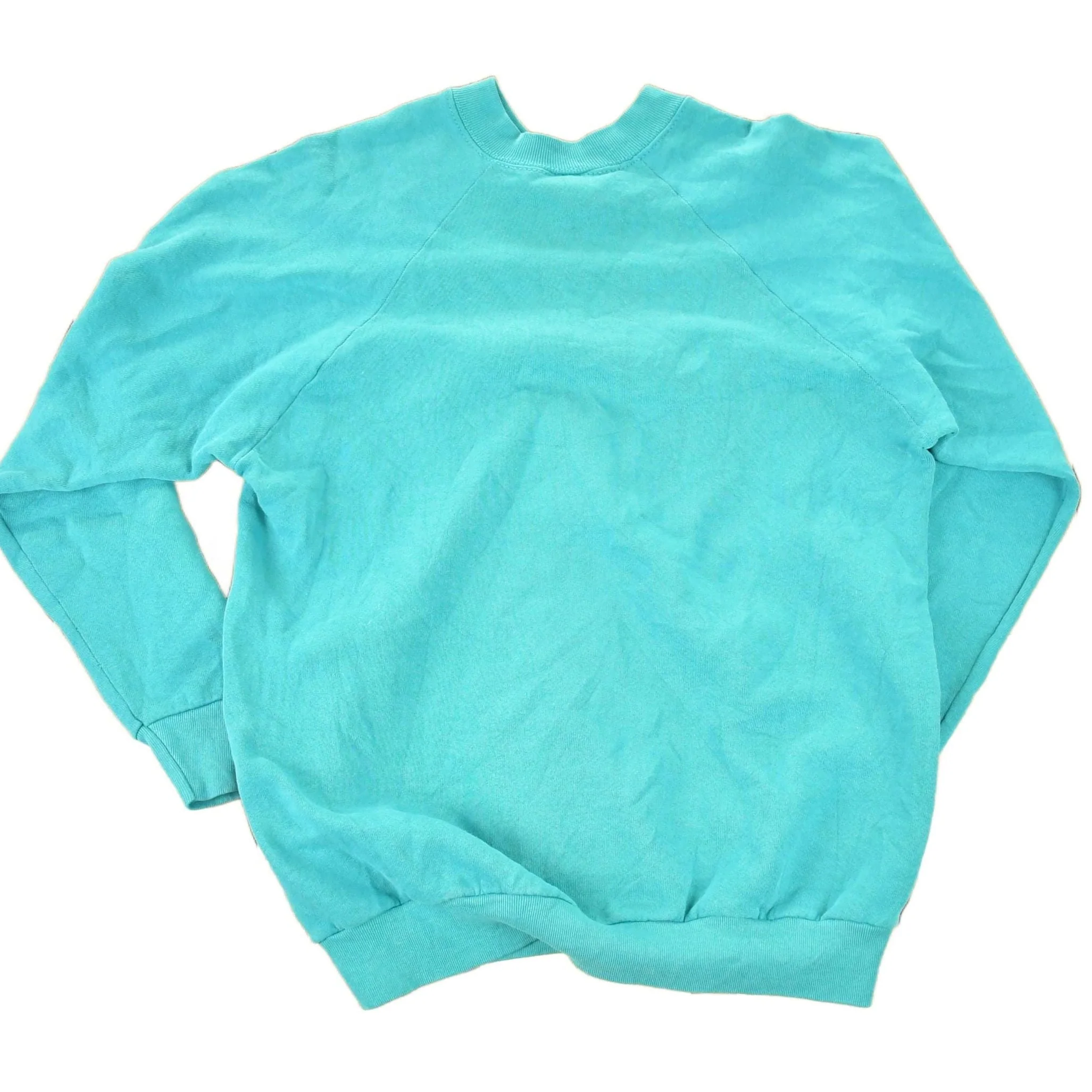 Vintage 1990s FOTL Blank Teal Crewneck Sweatshirt Men's S - Image 2