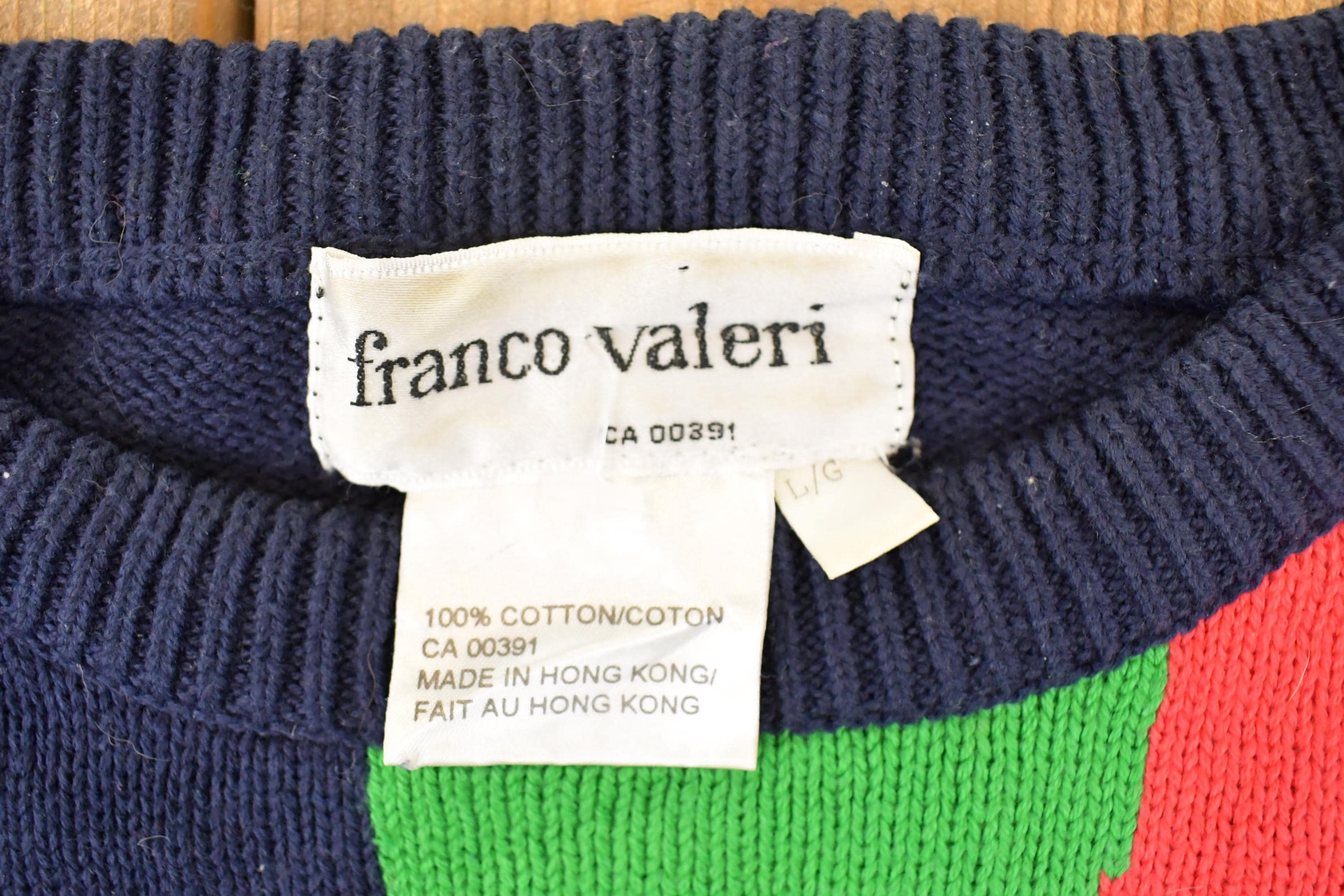 Vintage 1990s Franco Valeri Floral Embroidered Knit Crewneck Sweater Womens L - Image 4