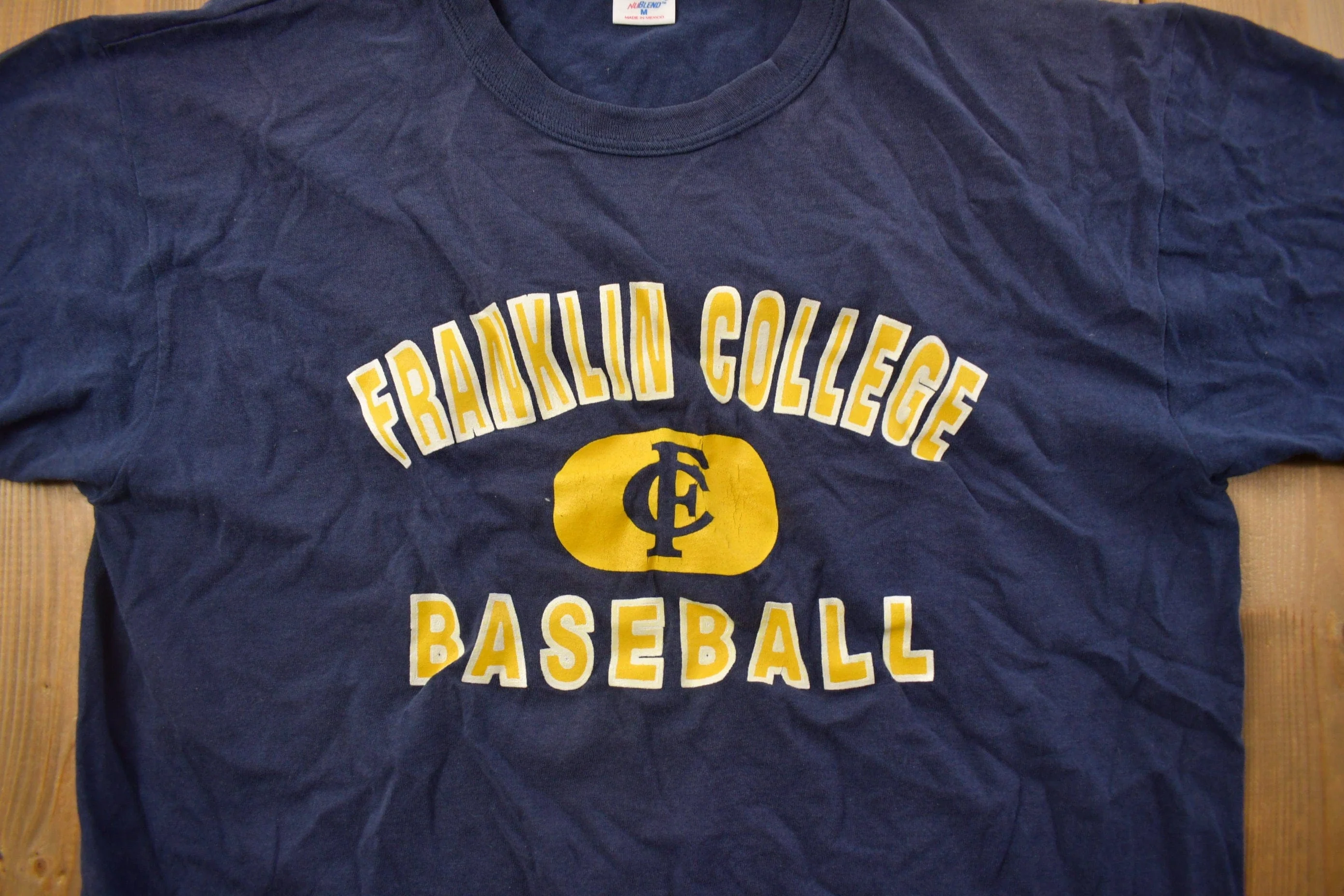 Vintage 1990s Franklin College Baseball T-Shirt Men's M - Image 3