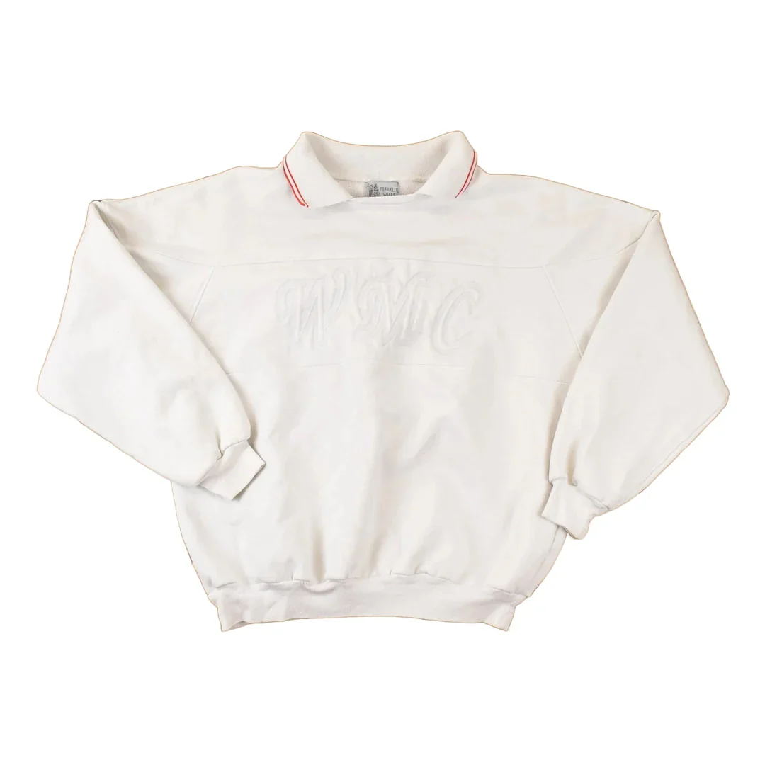 Vintage 1990s Franklin Mills WMC Embroidered Collared Sweatshirt Womens L