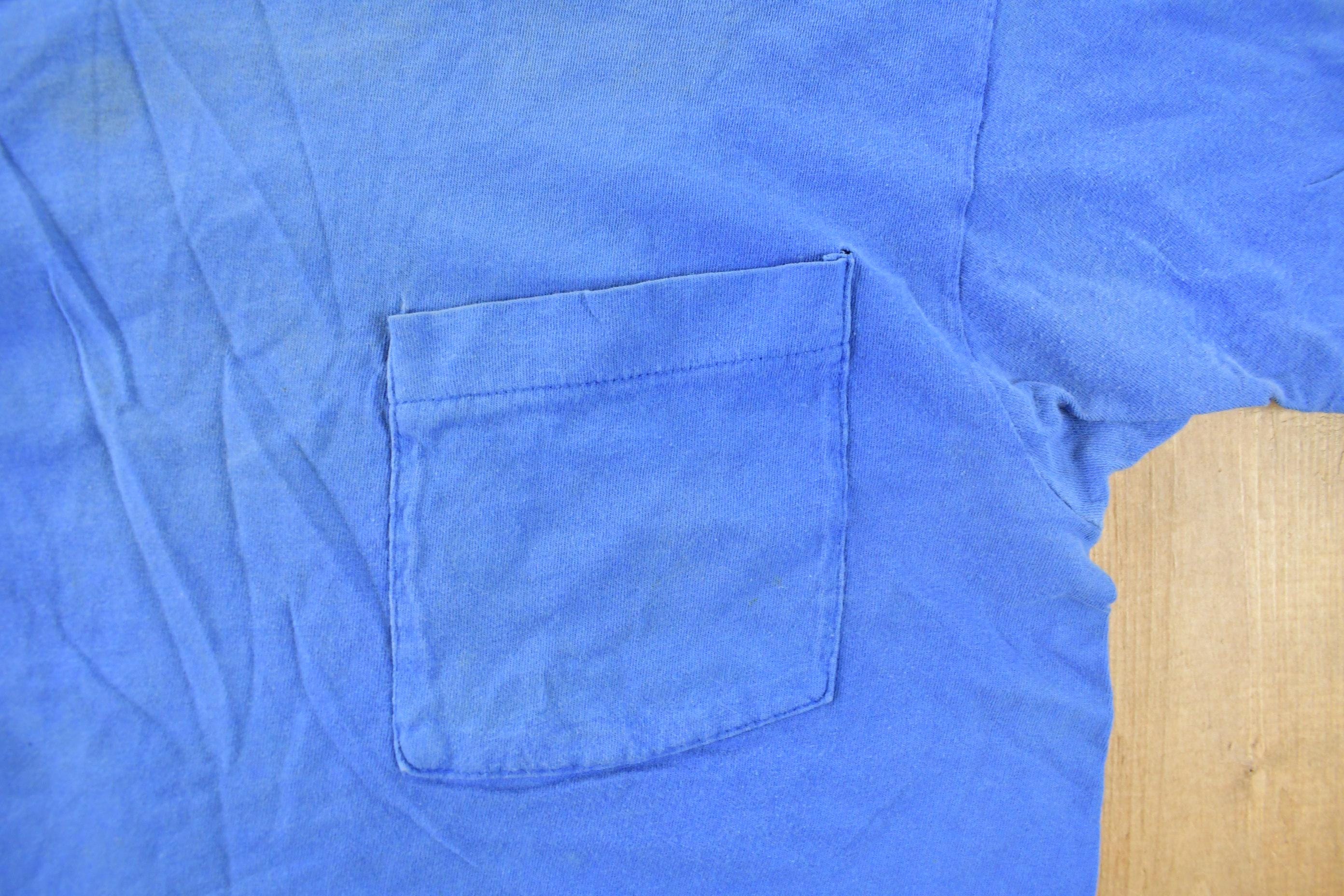 Vintage 1990s Fruit of the Loom Blank Pocket T-Shirt Men's Medium - Image 3