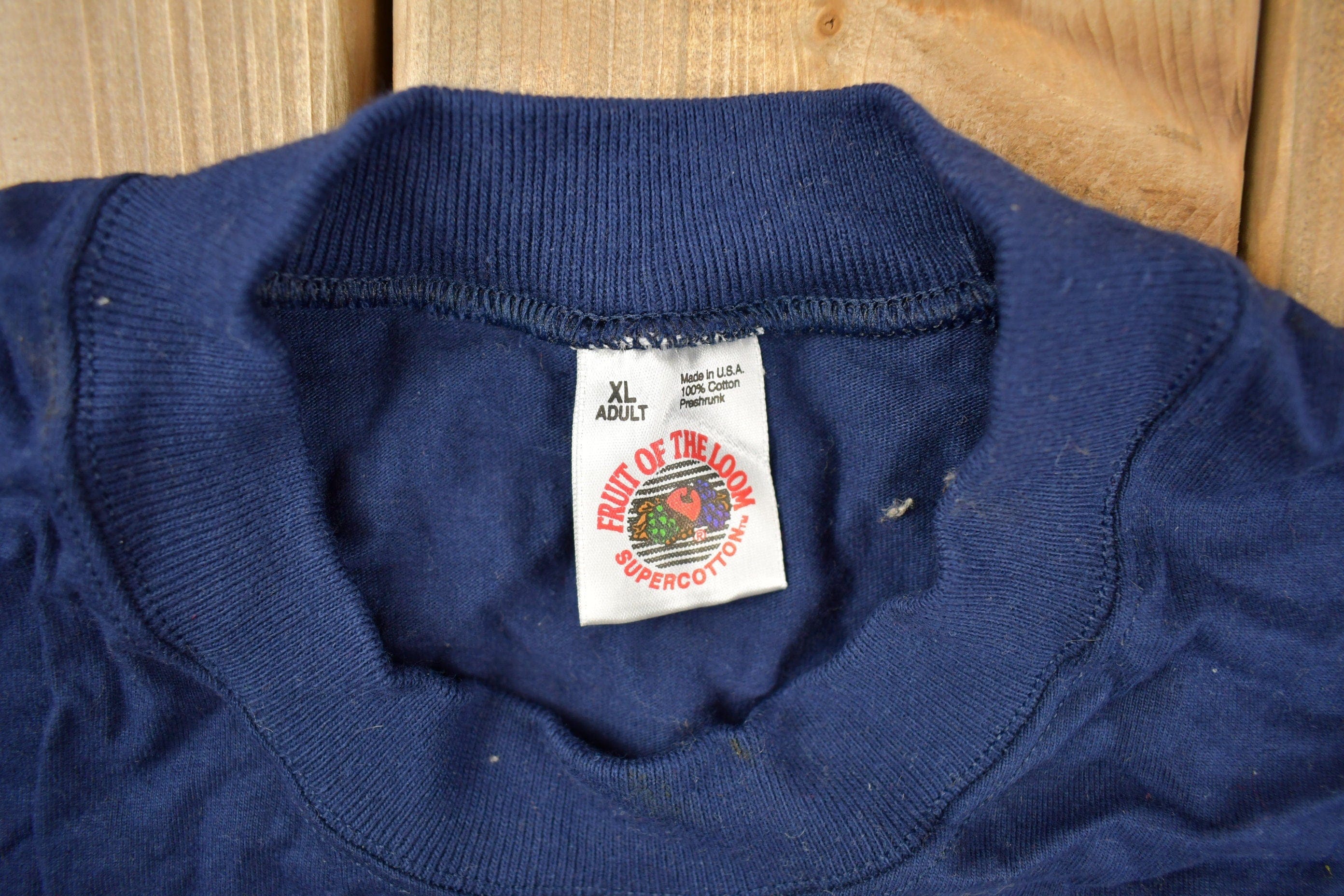 Vintage 1990s Fruit Of The Loom Blank T Shirt Men's XL - Image 4