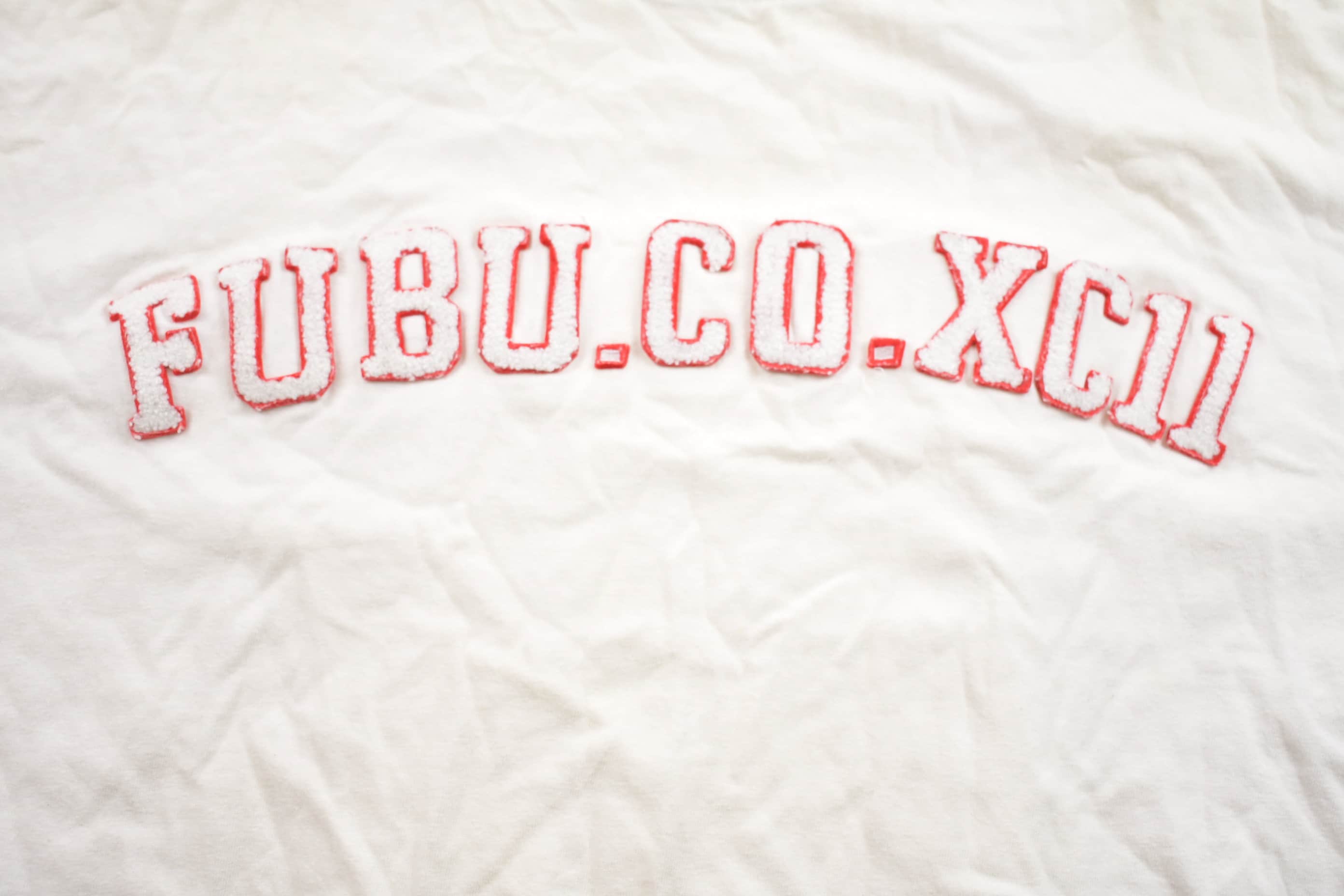 Vintage 1990s FUBU.CO.XC11 Fuzzy Embroidered Lettering T-Shirt Men's 3XL - Image 3