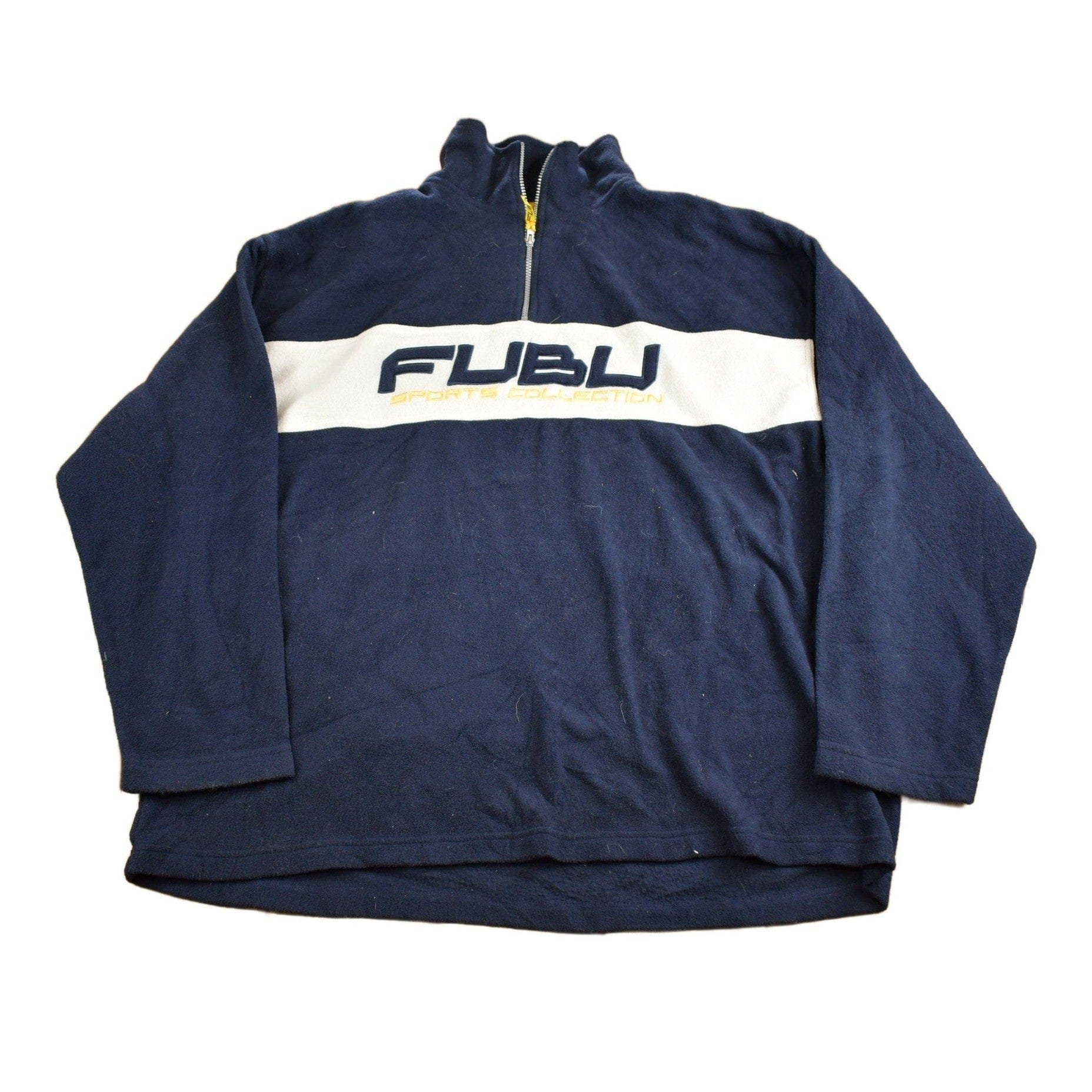 Vintage 1990s FUBU Embroidered Fleece Sweater Men's 2XL