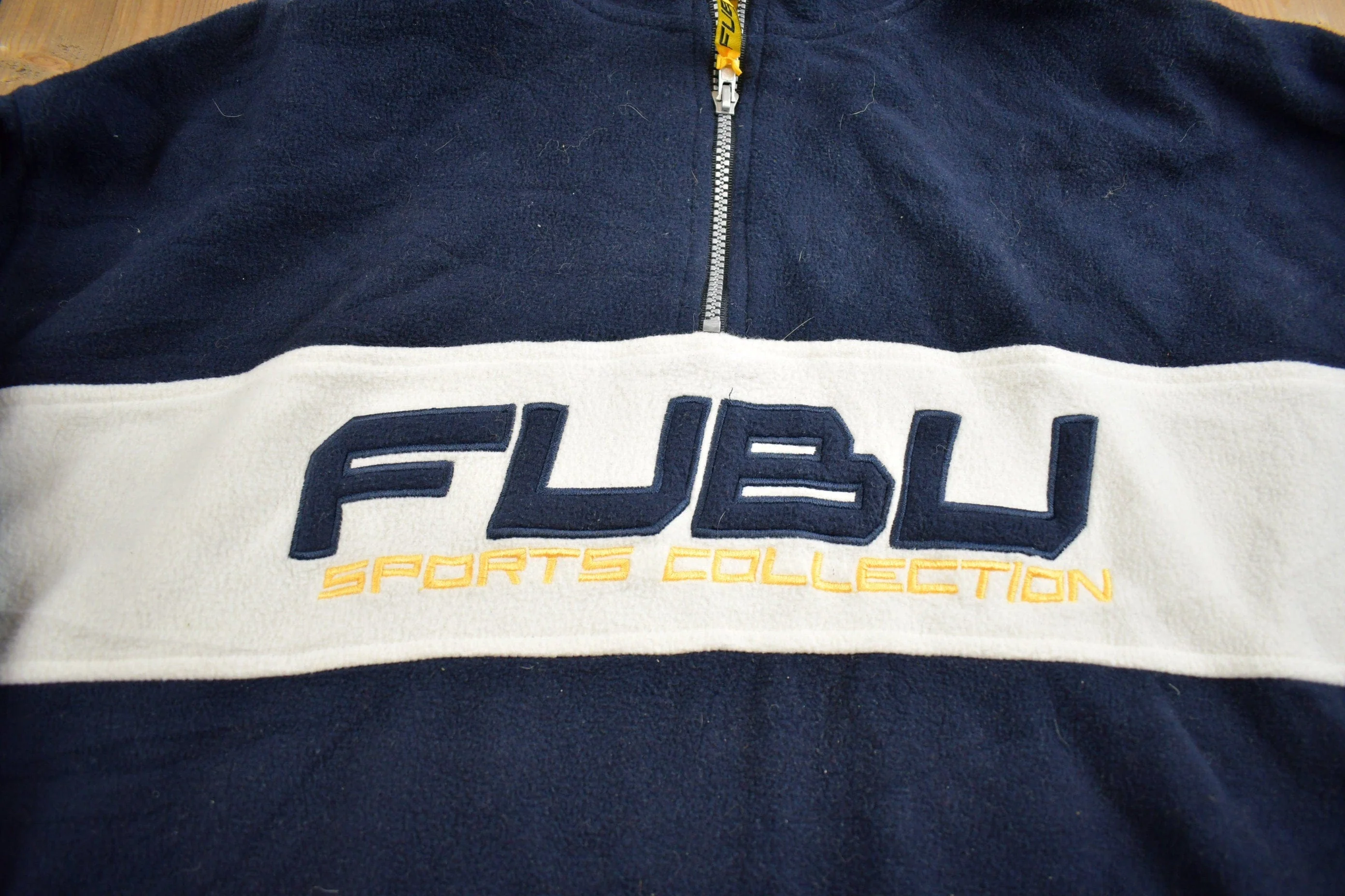 Vintage 1990s FUBU Embroidered Fleece Sweater Men's 2XL - Image 3