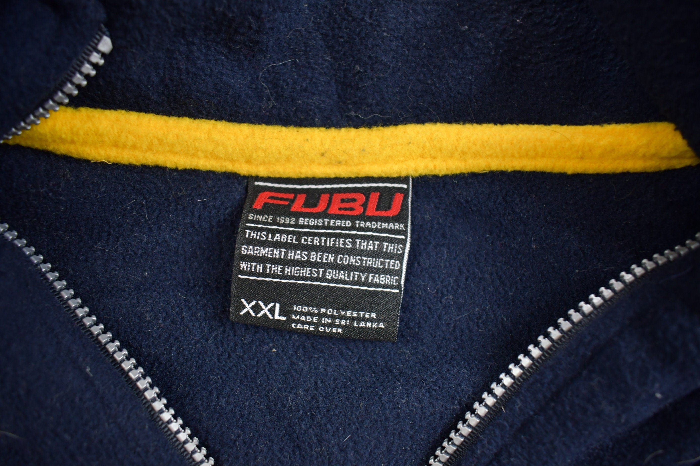 Vintage 1990s FUBU Embroidered Fleece Sweater Men's 2XL - Image 4