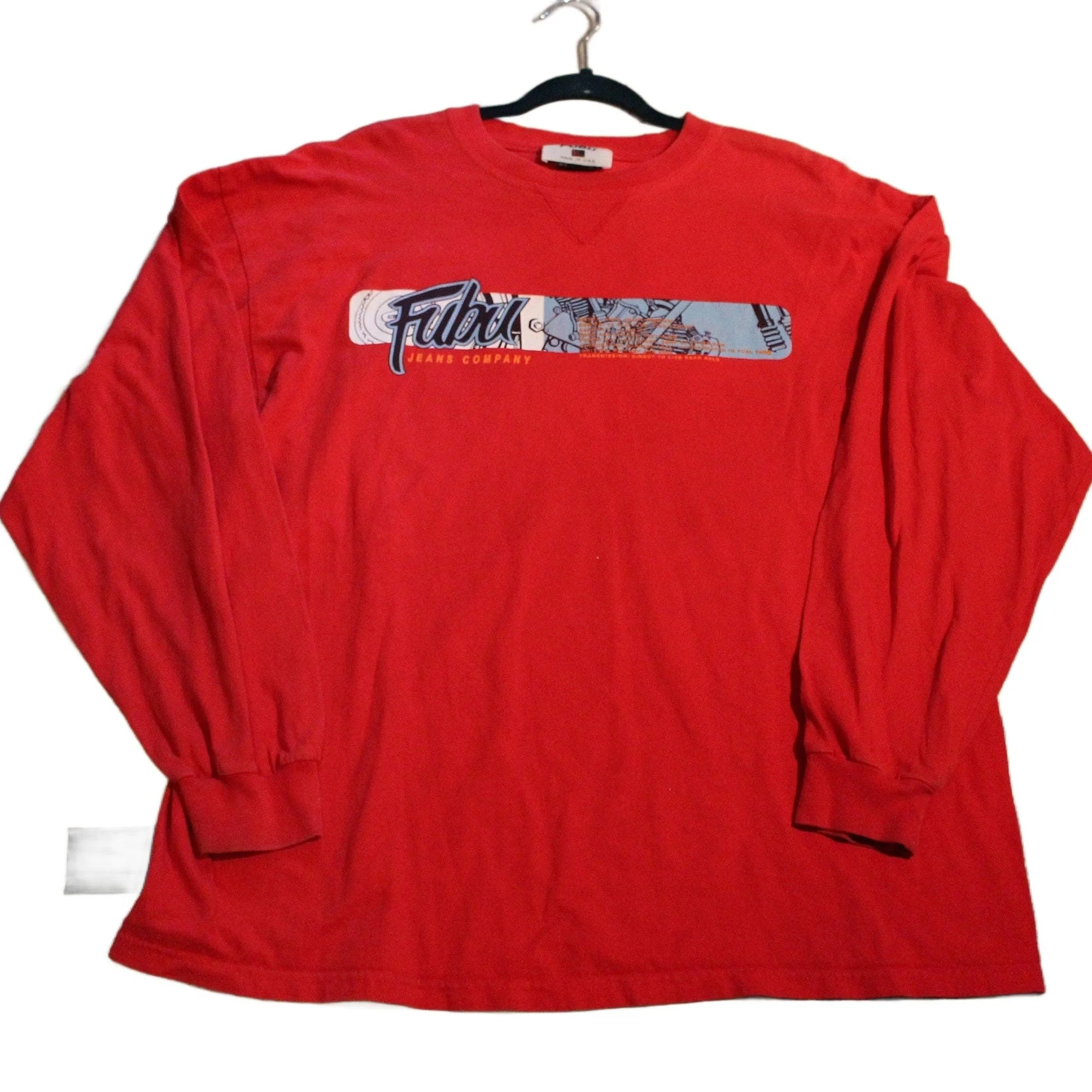 Vintage 1990s FUBU Jeans Company Long Sleeve T-Shirt - Image 2