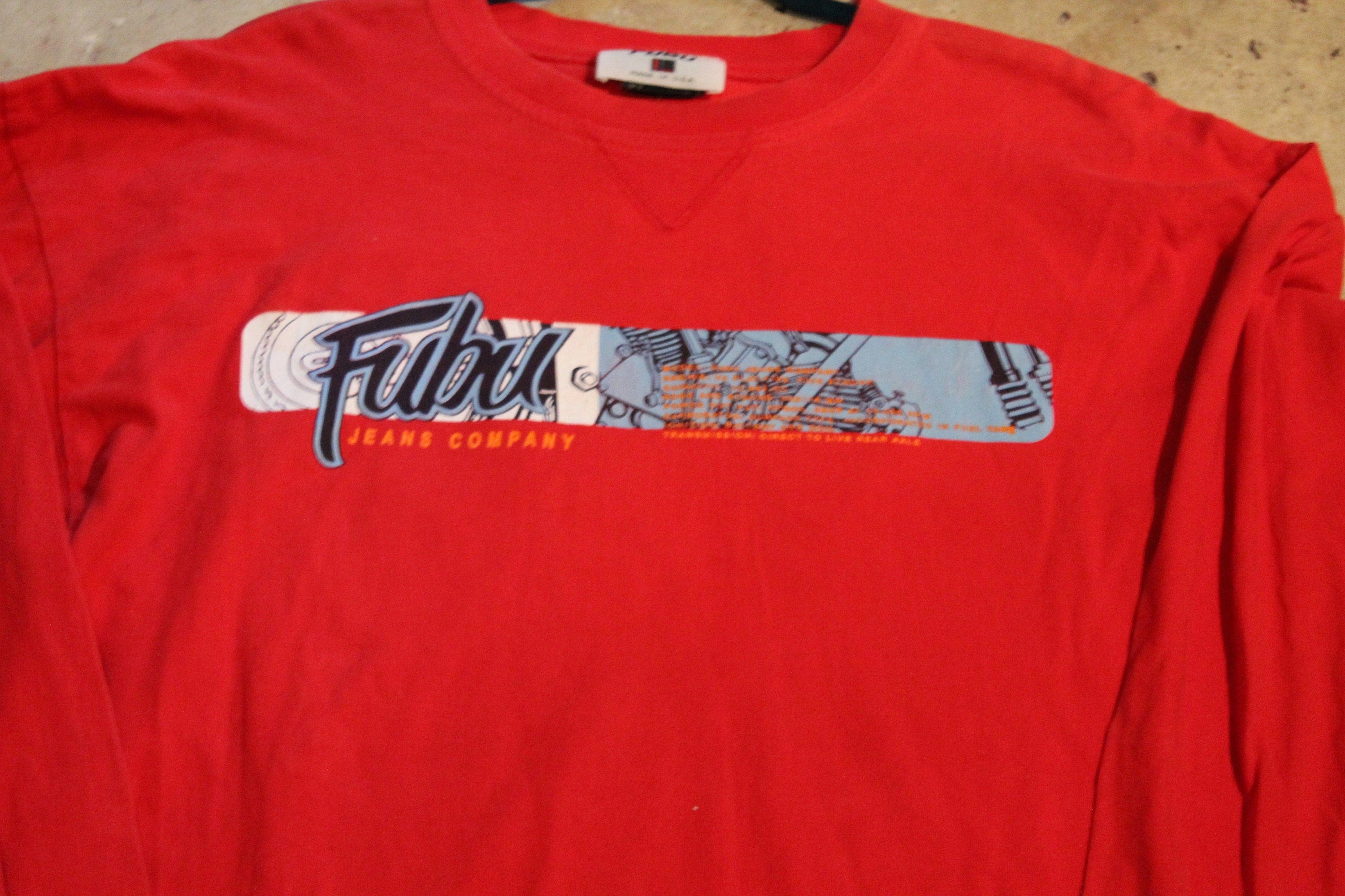 Vintage 1990s FUBU Jeans Company Long Sleeve T-Shirt - Image 3