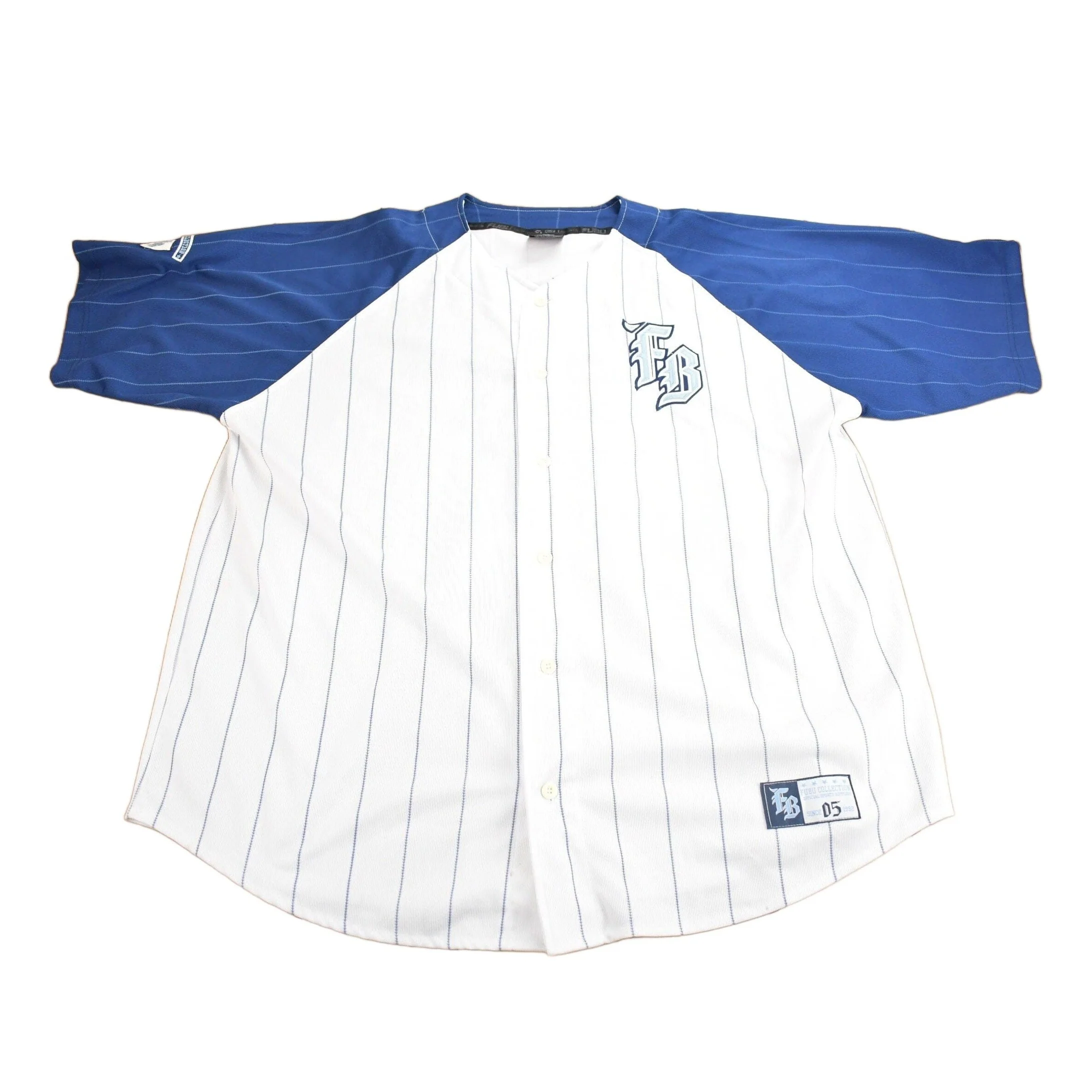 Vintage 1990s FUBU Pinstripe Baseball Jersey Men's 3XL - Image 2