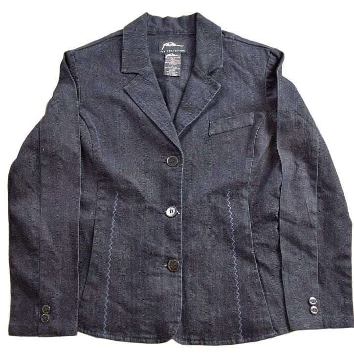 Vintage 1990s Fubu The Collection Light Weight Denim Button Up Blazer Women's S