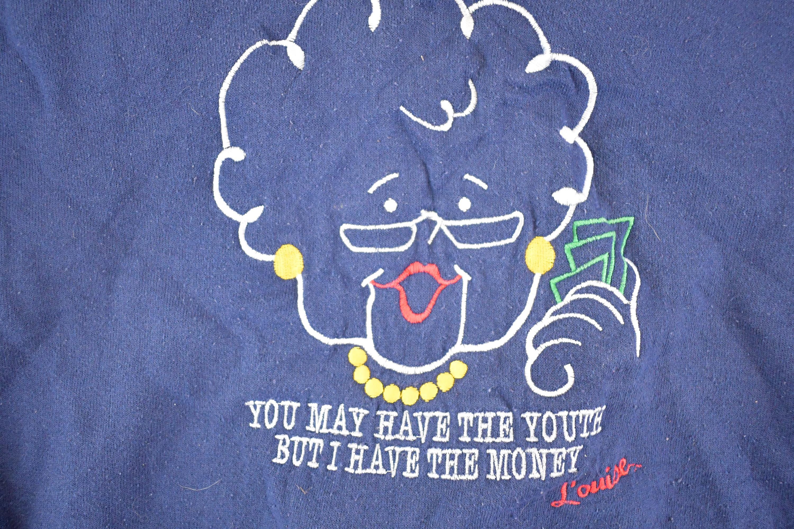 Vintage 1990s Funny Grandma Money Souvenir Crewneck Sweatshirt Women's M - Image 3