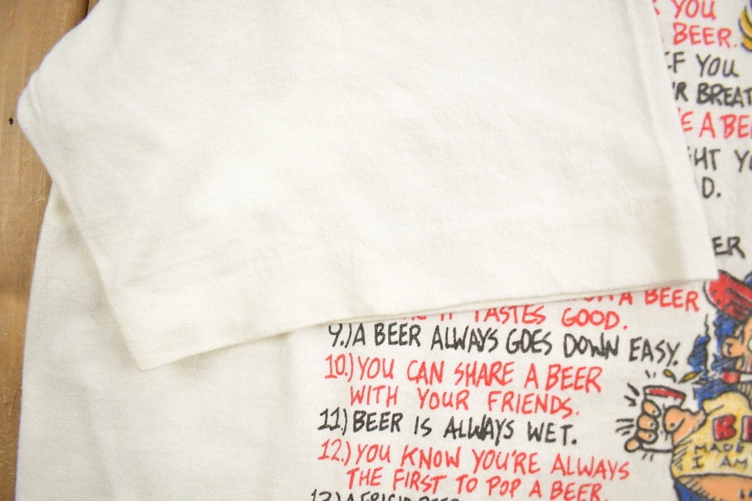 Vintage 1990s Funny Women Vs Beer Graphic T-Shirt Men's Small - Image 4