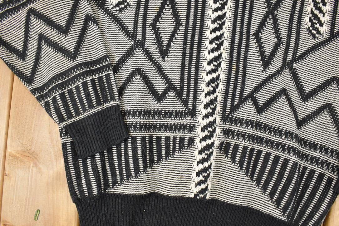 Vintage 1990s FYI Private Stock Abstract Knit Crewneck Sweater Men's L - Image 4