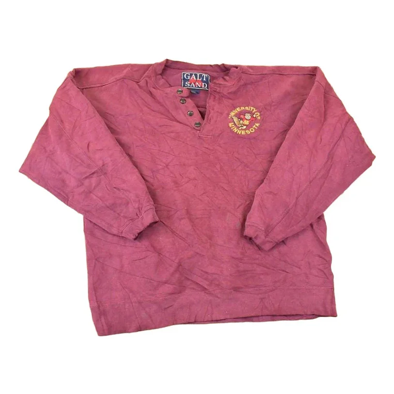 Vintage 1990s Galt Sand Heavyweight Minnesota University Quarter Button Sweater Men's L