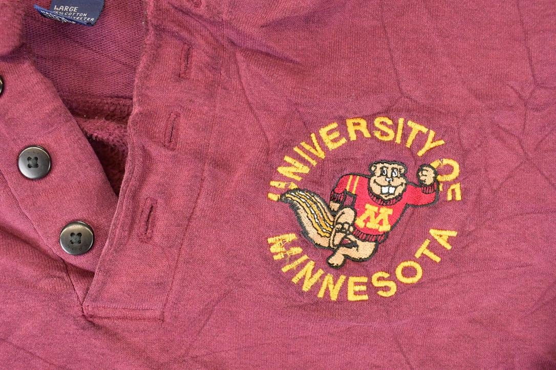 Vintage 1990s Galt Sand Heavyweight Minnesota University Quarter Button Sweater Men's L - Image 3
